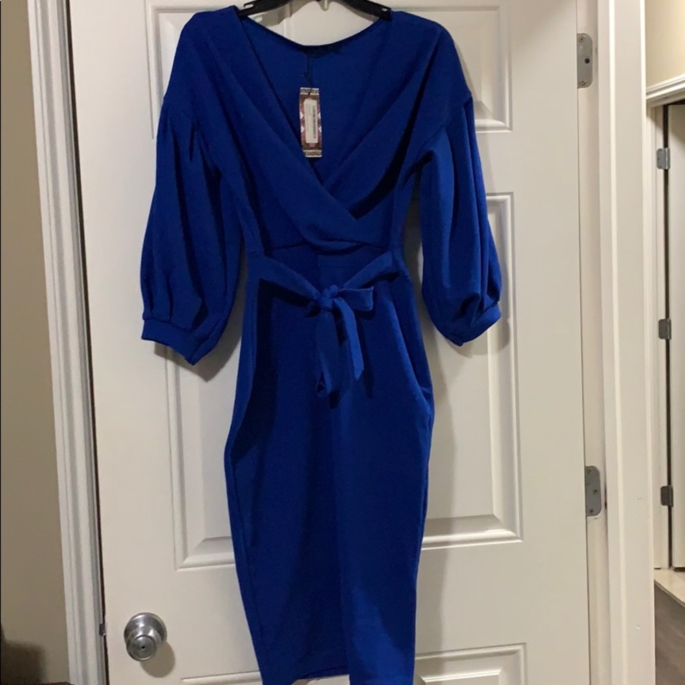 Off the Shoulder Wrap Midi